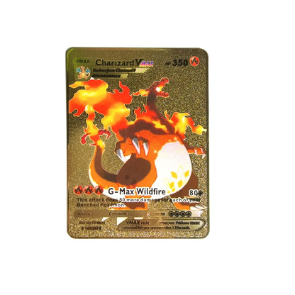 Cartão de metal pokémon 10000 pontos arceus charizard raichu super cartão dourado inglês mewtwo vmax gx ex presente de natal