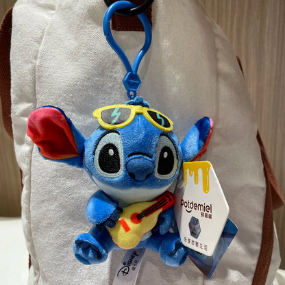 Genuine Disney Stitch Lotso Plush Toys Keychain Pendant Accessories Cute Cartoon Stuffed Doll Key Ring Toys Key Chain Gift