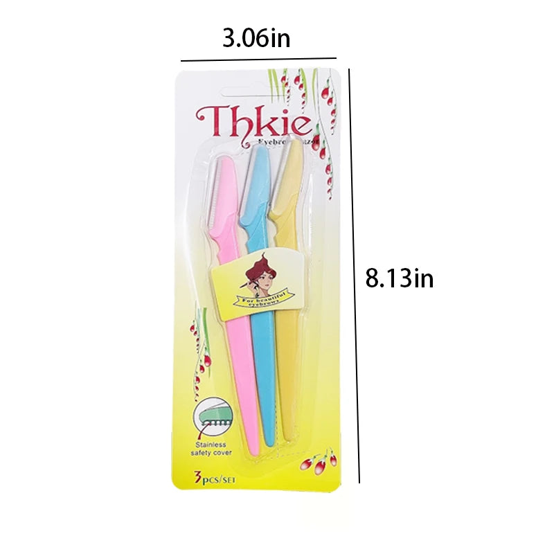 Mix Color Eyebrow Razor Women Face And Body Safe Trimmer Hair Shaver Eye Brow Remover With Cover Small Makeup Tools Set