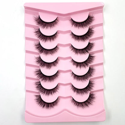 New 7 pairs of thick, 3D simulation mink fur fake eyelashesshort, dramatic fake eyelashes  wholesale full line fake eyelash make