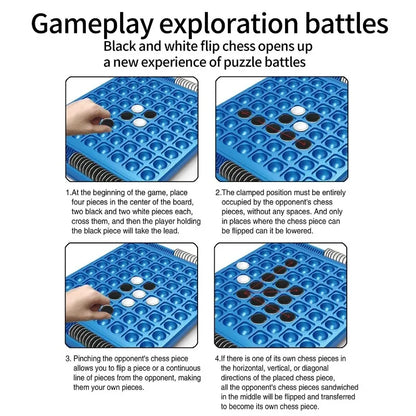 Dual-Side Flip Board Strategy Game for 2 Players Logic Training Educational Brain Teaser Toy
