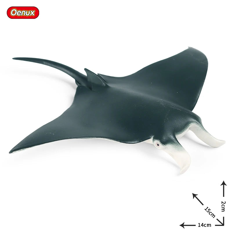 Oenux Sea Life Animals Ray Devilray Mantaray Model Action Figures Figurines Ocean Marine Aquarium Education Kids Toy Gift