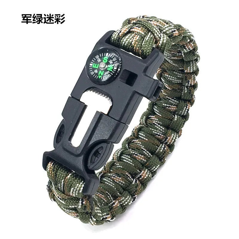 Five In One Compass Bracelet With Flint Seven Core Paracord Bracelet Inginiter Outdoor Survival Hiking Camping Tools