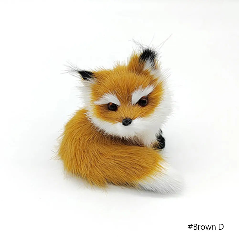 Mini Cat Rabbit Fox Owl Simulation Fur Model Plush Cats Action Figures Decor Gifts Imitation Animal Doll Home Decor Ornaments