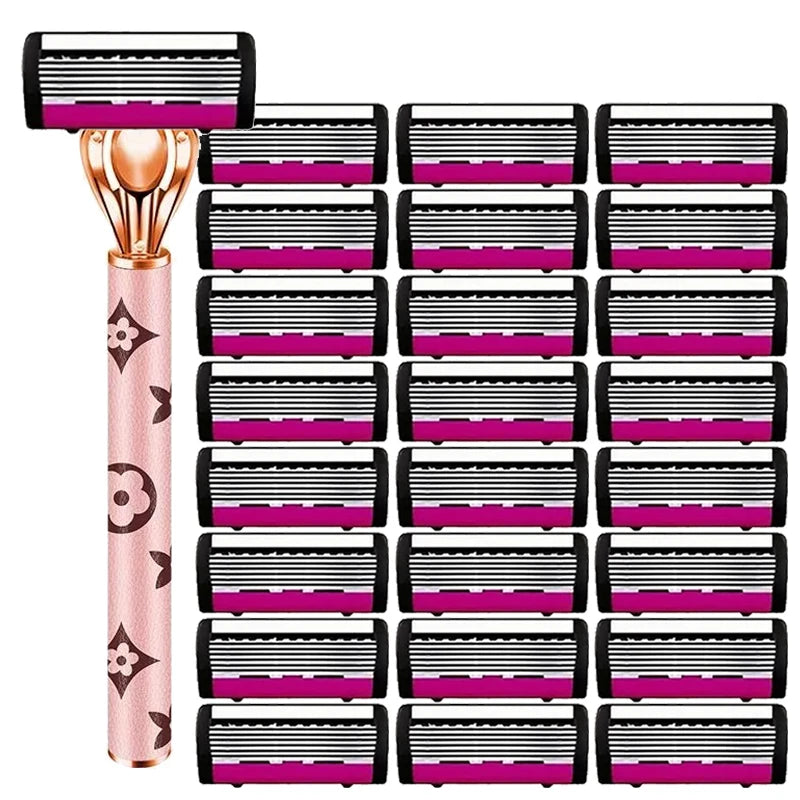 6-layer Blade Women Manually Change The Head To Shave Shaving Knife Shaver Armpit Retreat Private Part Hair Removal Artifact