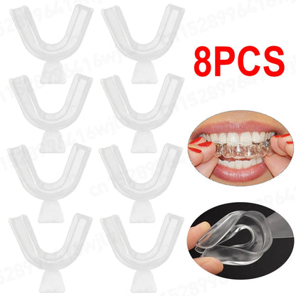 1/2/4/8pcs Anti Snoring Bruxism Sleeping Mouth Guard Tray Stop Teeth Grinding Sleep Aid Night Guard Gum Shield Mouth Health Care
