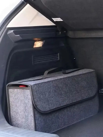 1PC Dark gray car felt storage box car storage bag enlarged and thickened soft felt storage box household storage box