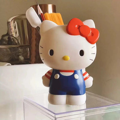 Hello Kitty Pen Holder Makeup Brush Organizer Dual Use Desktop Storage Decor Cute Gift For Girls Women Fans Kawaii