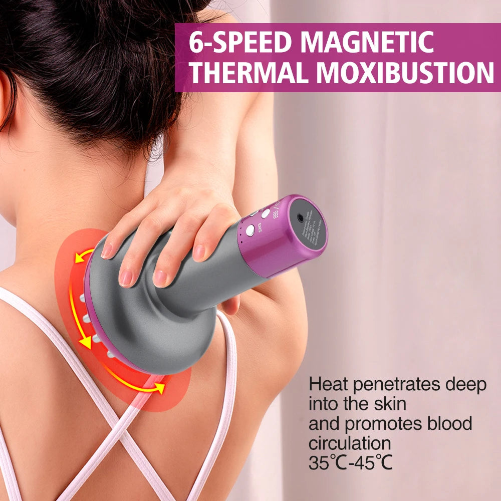 3-in-1 Electric Gua Sha Tool with Function - Rechargeable Body Massager for Skin Tightening, Sculpting and Lymphatic Flow