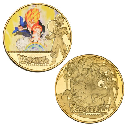 Dragon Ball Gold Plated Gold Coin Son Goku Vegeta Commemorative Coins Children Classic Anime Peripherals Collection Toy Souvenir