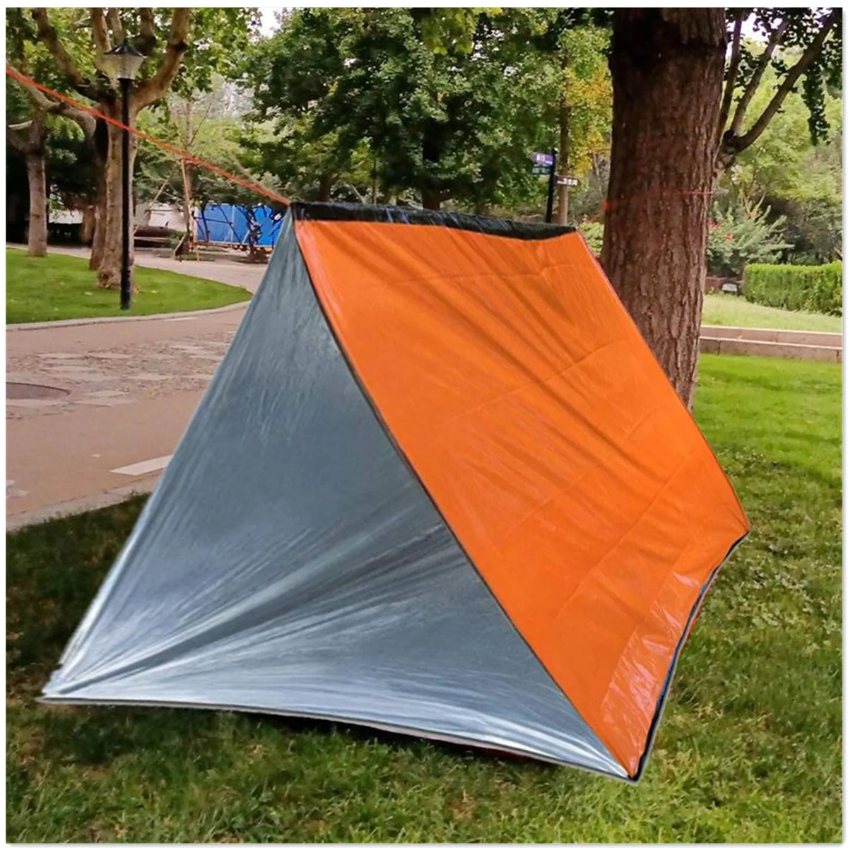 2 Person Emergency Shelter Bivy Survival Tent Kit Mylar Tube Tent Sleeping Bag Waterproof Outdoor SOS Thermal Blanket Reusable