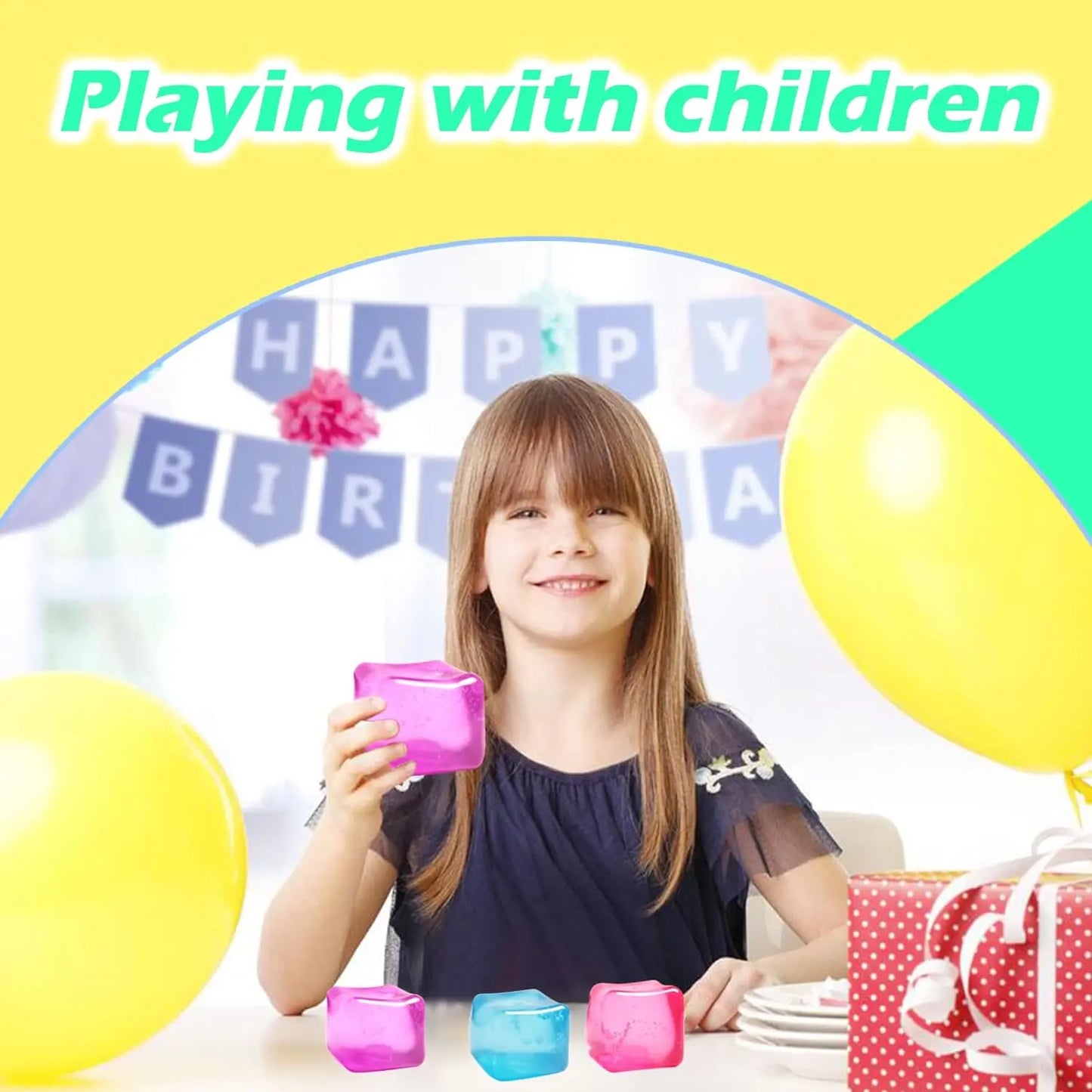 High Density Gel Ice Cube Square Decompression Vent Toy Squishy Stress Ball Squeeze Toys Stress Relief Sensory Toy