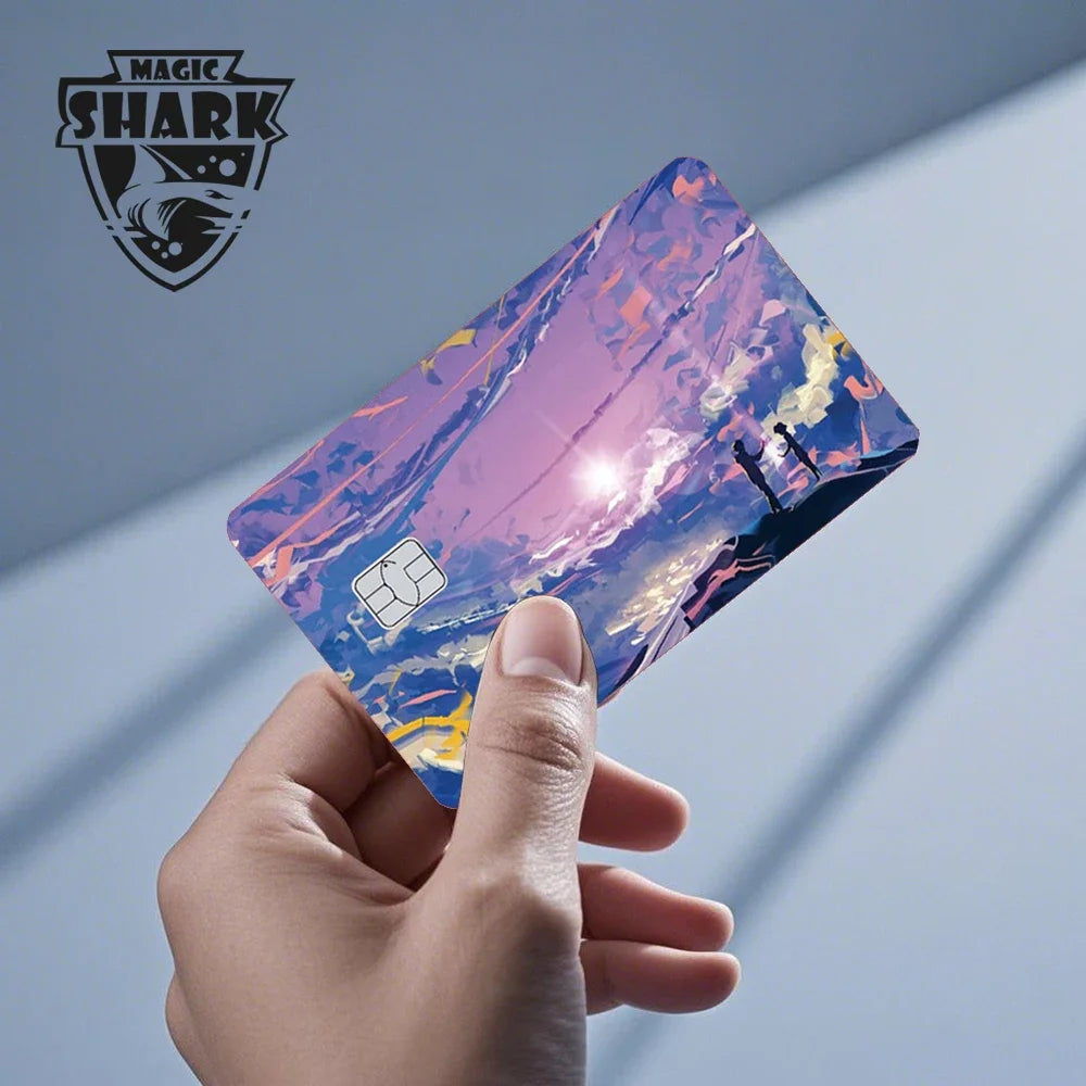 Magic Shark Dog Meme Hunter Snake Stonks 3M Matte PVC Front Sticker Film Cover Skin for Bank Debit Credit Card