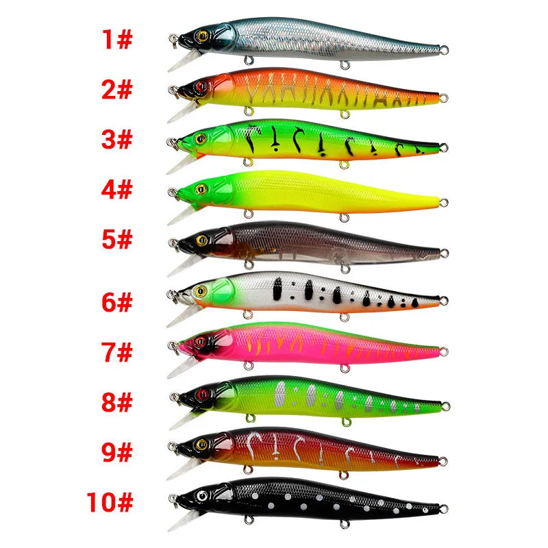 1pc 4.52inch/0.49oz Plastic Simulation Lure, Minnow Hard Bait With 3 Treble Hooks, Artificial Bait For Pike Carp