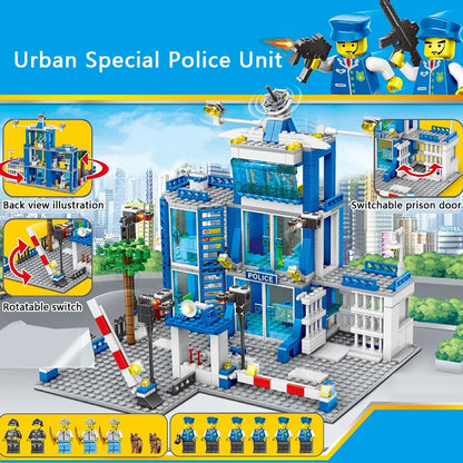 Difficulty Police Department Car Assembly Blocks Set Children's Educational  Toy with Small Particles for Creative Learn