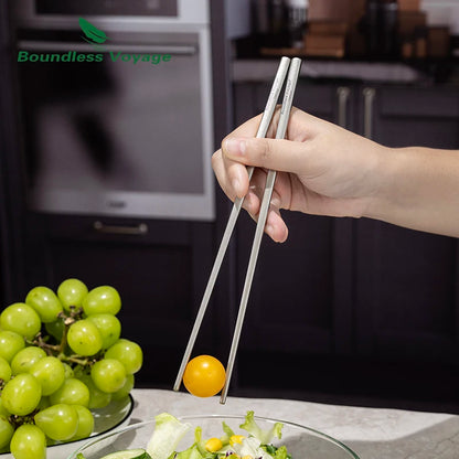 Boundless Voyage Titanium Chopsticks with Carry bag for Convenient Storage & Packing - Utensils for Camping, Hiking & Home
