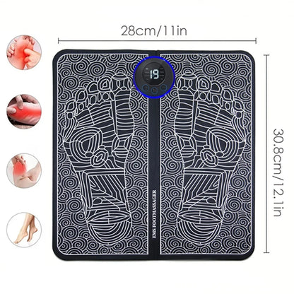 EMS Foot Massage Mat - Multi-Frequency Stimulation with 8 Zone Reflexology Massage