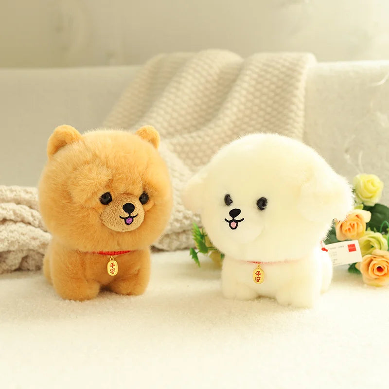 Lifelike Fluffy Dog Stuffed Toy Simulation Puppy Model Shiba Inu Corgi Husky Yorkshire Bichon frise Chow Chow Plush Doll Gifts