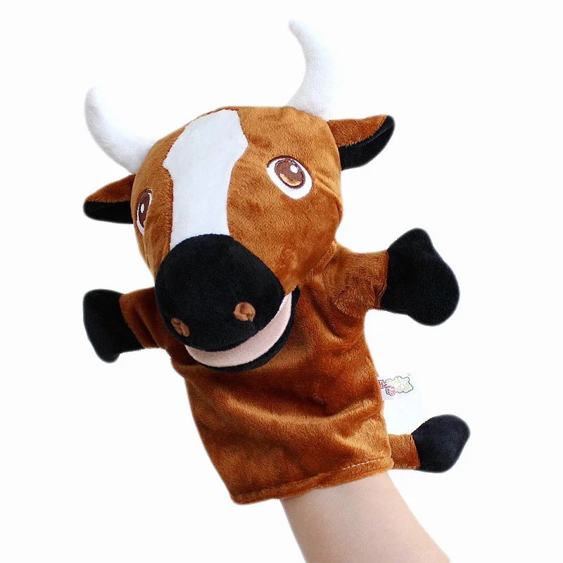 Soft Stuffed Toy Doll Animal Plush Doll Educational Baby Toys Lion Elephant Monkey Giraffe Tiger Bunny Kawaii Hand Finger Puppet