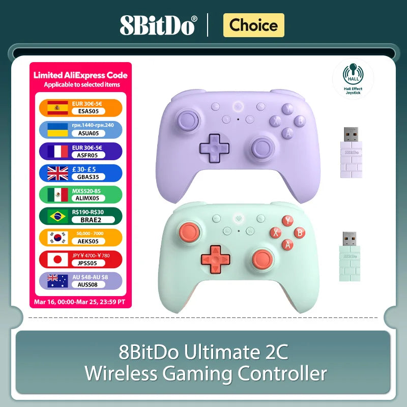 8BitDo Ultimate 2C Wireless Gaming Controller for PC, Windows 10, 11, Steam Deck, Raspberry Pi, Android Gamepad Accessories
