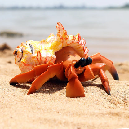 Oenux Simulation Ocean Sea Life Animals Model Lovely Crab Action Figures Toy Cake Toppers Collection Jouet Kids Education Gift