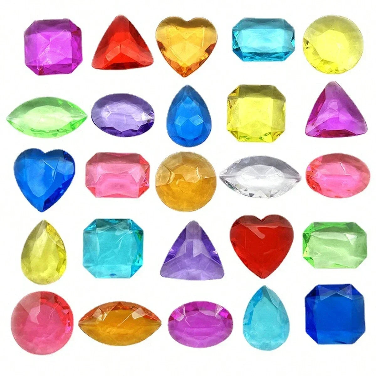 100pcs DIY Pirate Treasure Gem Toys Fake Acrylic Sparkling Gem Diamond Toys Colorful Beach Gemstones Pirate Jewelry Toys