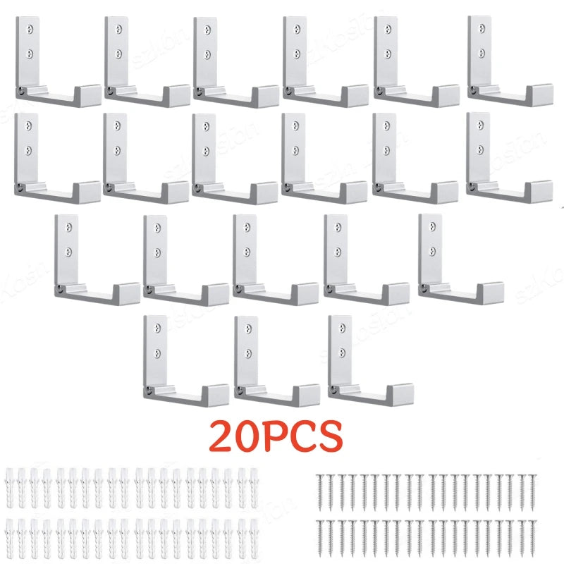 1/5/50pcs Folding Hooks Wall Door Clothes Hooks Aluminum Alloy Rustproof Wall Hanger Clothes Coat Towel Coat Hooks