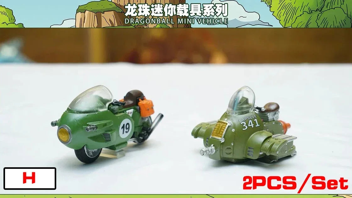 2pcs/set 10cm Anime Dragon Ball Z Capsule Spaceship Vegeta Goku space pod Figure PVC Goku Collectible Model Toys Gifts