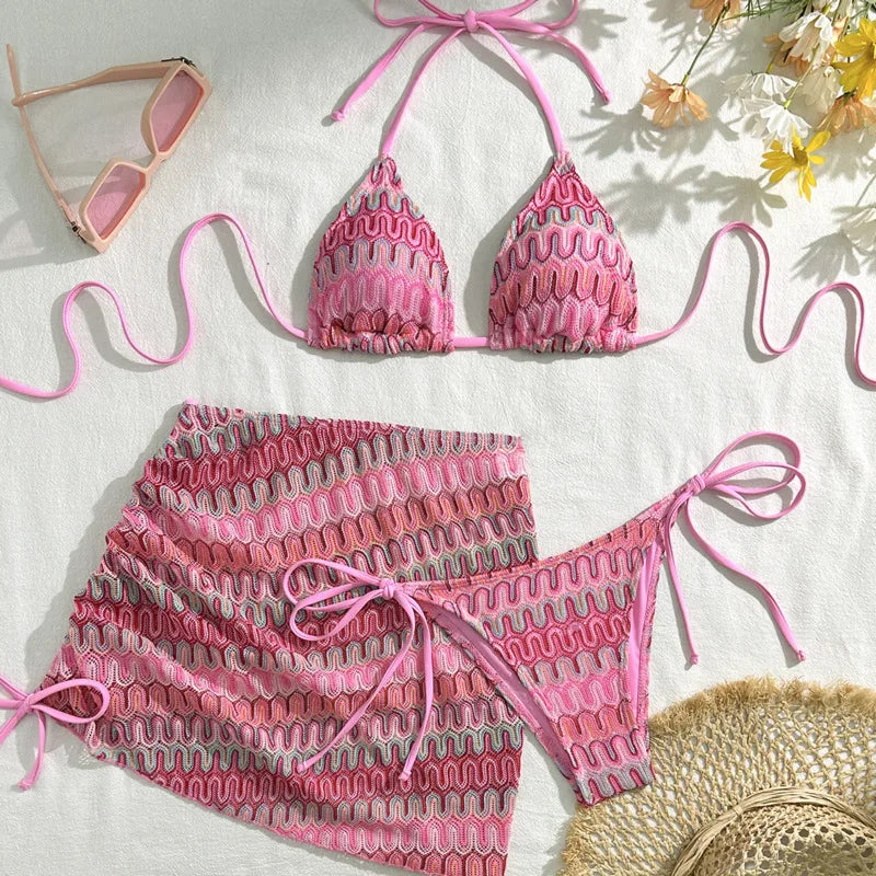 Sexy Bikinis 2026 Female Swimsuits Women's Three-Piece Swimwear Beach Swim Wear Bathing Suits Brazilian Bikini Set Pool Bather