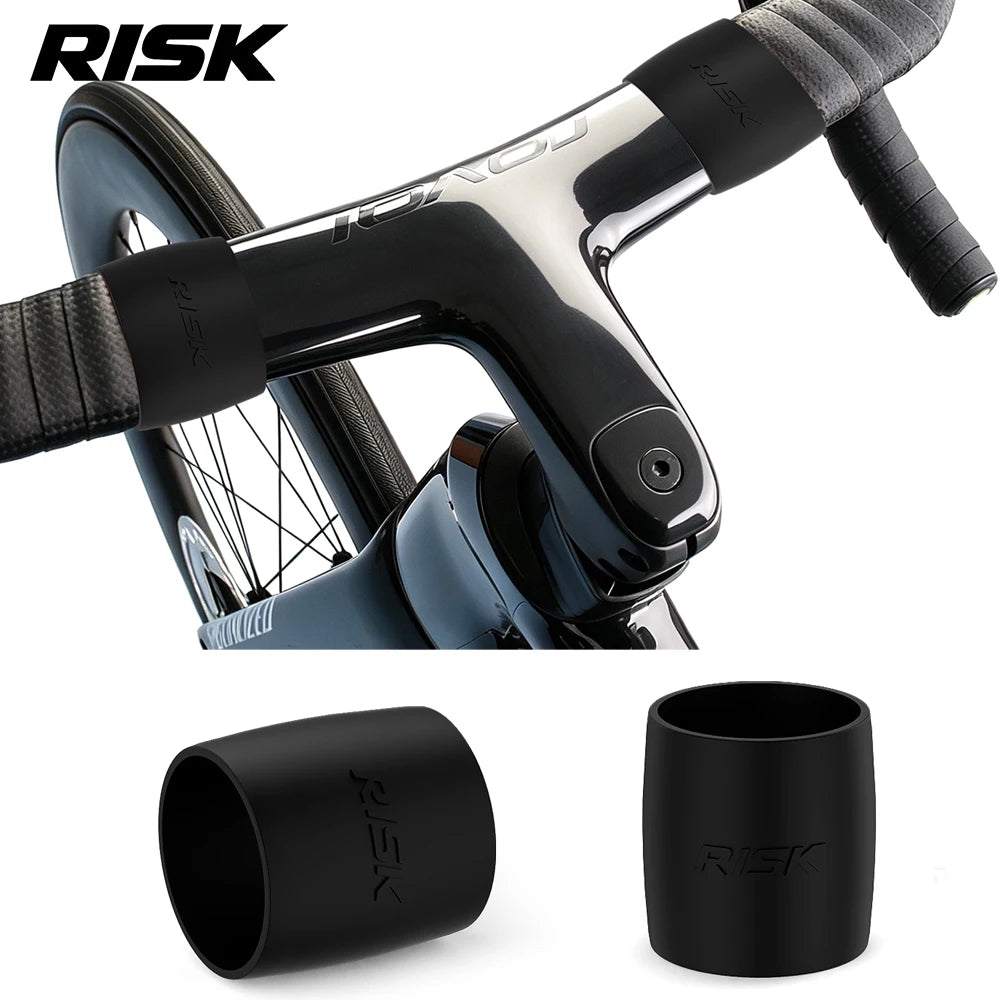 Risk 1 Pair Road Bicycle Elasticity Handlebar Strap Fixed Ring Bending Handle Silicone Elastic Strap Fixing  Anti-Slip Sleeve