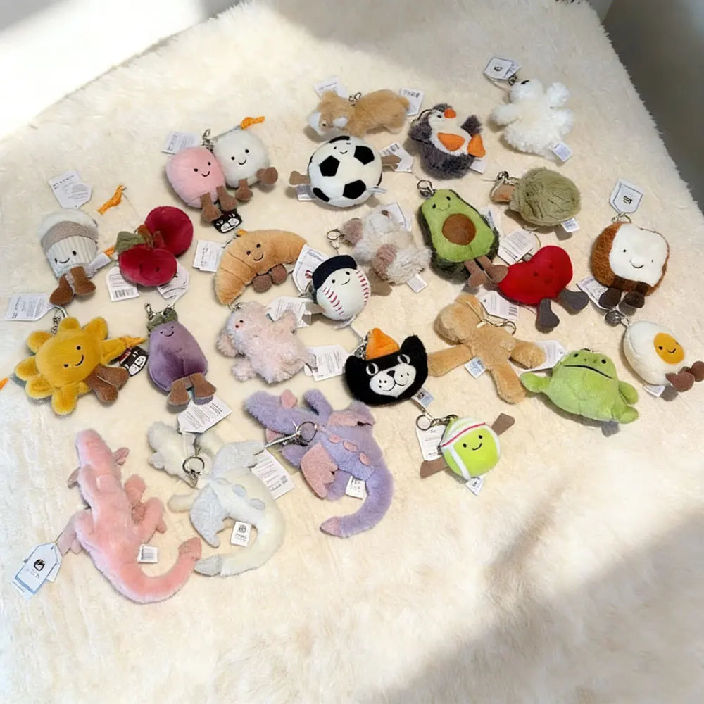 Hot tea bag Jc Cute Plush Toy label cute girl bag charm plush toy keychain Kawaii plush toy Limited New Gift bag