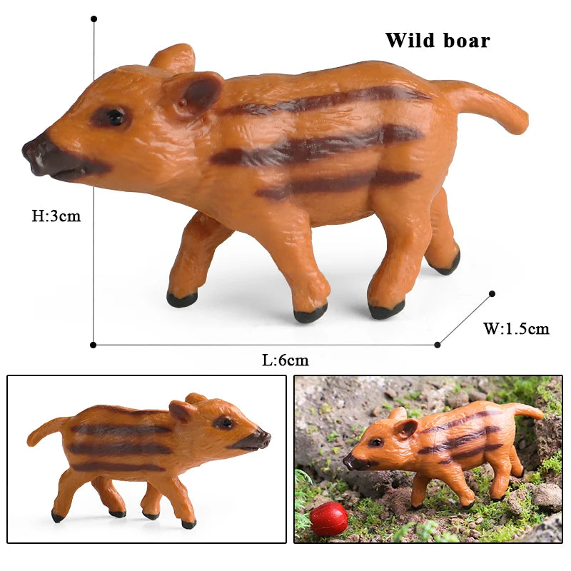 Oenux Wild boar Tapirus Indicus Porcupine Animals Simulation Model Action Figures Figurine Educational Collection Kids Toy Gift