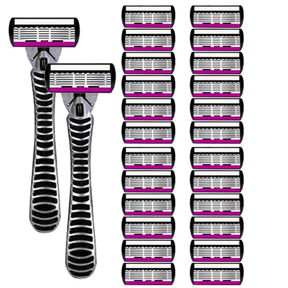 6-Layer Razor Head Manual Shaver, Stainless Steel Classic Double Edge Blade Razor Safety Vintage Shaving Beard Moustache Manual