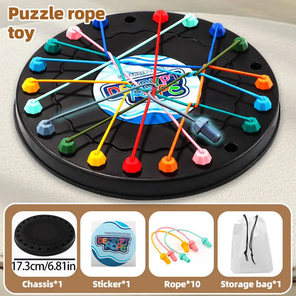 Twisted Rope Puzzle Game Brainy Knots Rope Untangling Board Game, Rope Knots Challenge Game, String Solution Central Lacing Toys