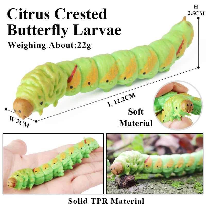 Oenux Soft Wild Insect Animal Model Caterpillar Lizard Snake Chameleon Gekko Action Figures TPR Halloween Trick Toy Kid Gift