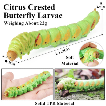 Oenux Soft Wild Insect Animal Model Caterpillar Lizard Snake Chameleon Gekko Action Figures TPR Halloween Trick Toy Kid Gift