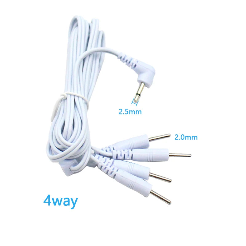 3.5mm Plug Electrode Wires Cable for WireUnit Massager Machine 2Pins & 4Pins Head Electrode Pads Compatible with Various Models