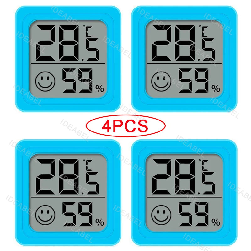 4pcs Mini LCD Hygrometer Thermometer Indoor Household New Digital Temperature Humidity Meter Digital Display Wall Mounted Sensor