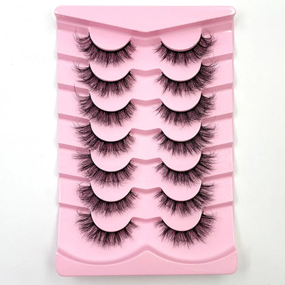 New 7 pairs of thick, 3D simulation mink fur fake eyelashesshort, dramatic fake eyelashes  wholesale full line fake eyelash make