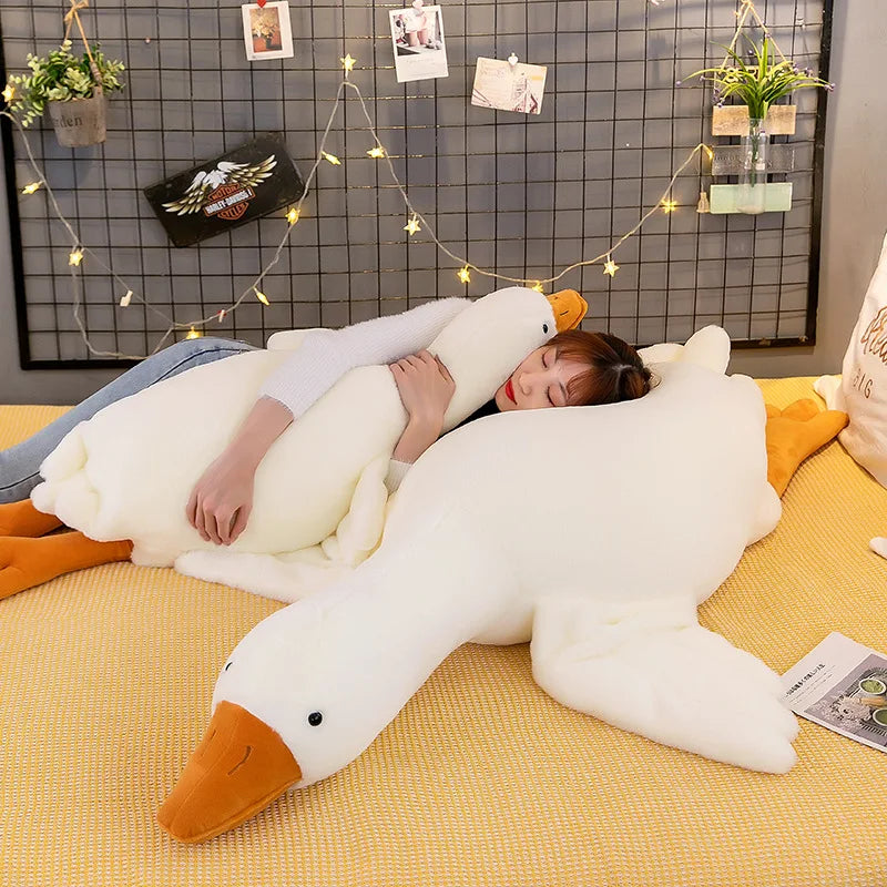 50/90/130CM Funny Hot Goose Plush Stuffed Soft Duck Sleeping Pillow Sofa Cushion Kids Girlfriend Birthday Gift