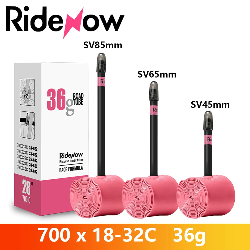 RideNow Ultralight Bike Inner Tube Black Valve 700c Road Bike TPU Inner Tube French Valve Bicycle Inner Tubes Bike Parts