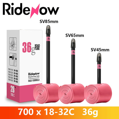 RideNow Ultralight Bike Inner Tube Black Valve 700c Road Bike TPU Inner Tube French Valve Bicycle Inner Tubes Bike Parts