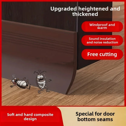 YITAPE 1M Thickened Door Bottom Seal Strip Self-Adhesive Silicone Rubber Weatherstrip Soundproof Windproof Dustproof Gap Sealer