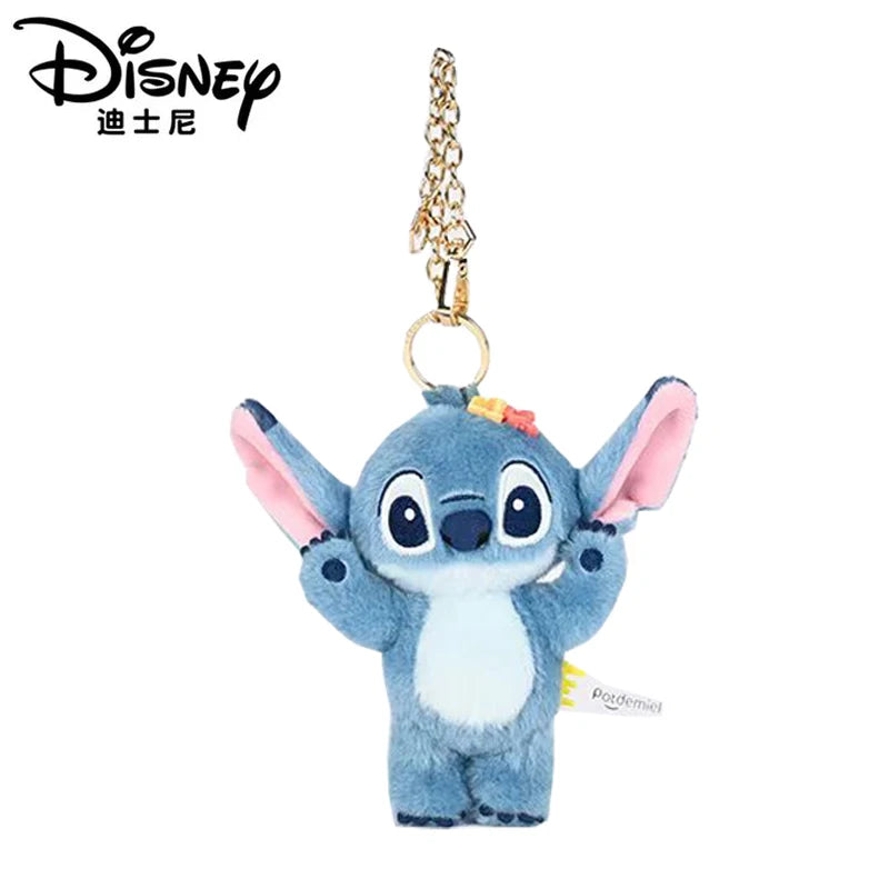 Original Disney Toy Story Stitch Kawaii Winnie Lotso Plush Doll Cartoon Stuffed Anime Keychain Pendant Strap Toys Gift For Kids