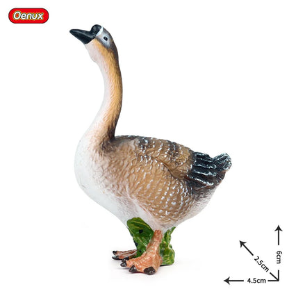 Oenux Poultry Model Simulation Goose Swan Gaggle Duck Flock Action Figures Farm Animals Figurine Miniature Education Kids Toy