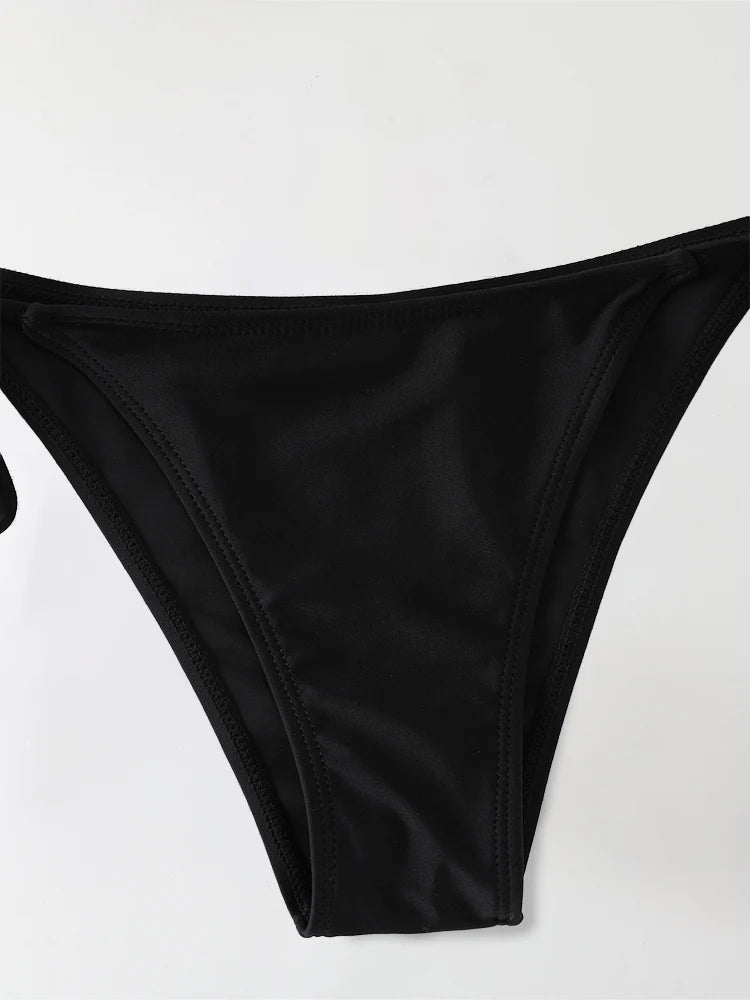 2Pc/Set 2024 Fashion Sexy Swimsuit Women Bikinis Set Triangle Swimwear String Beachwear Thong One Piece Suits Brazilian Biquini