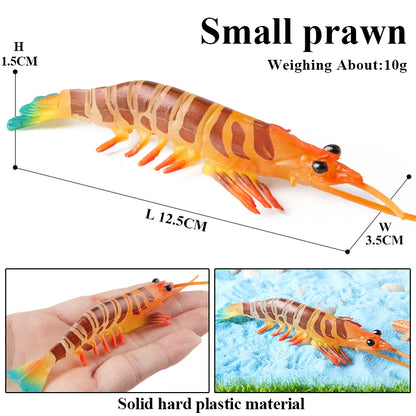 Oenux Ocean Animals Simulation Tiger Prawn Crayfish Shrimp Sea Life Model Figurines Action Figures Collection Toys For Kids Gift