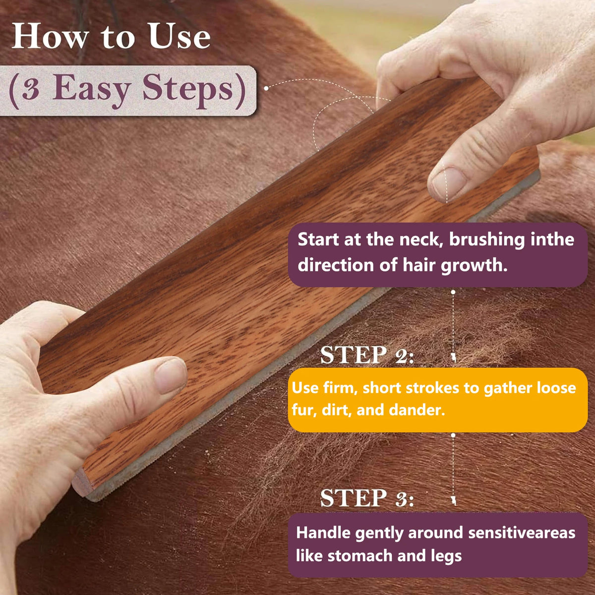 Pet Cleaning and Beauty Brush, Horse Sweat Scrat, Suitable for Cat, Dogs, Rabbit, Animal Stables, Horse equipment Cleaning Tools