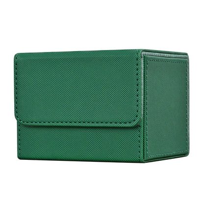 Card Deck Box , Card Storage Box Fits 100 single  Sleeved Cards, PU Leather Strong Magnet Card Deck Case for TCG Cards