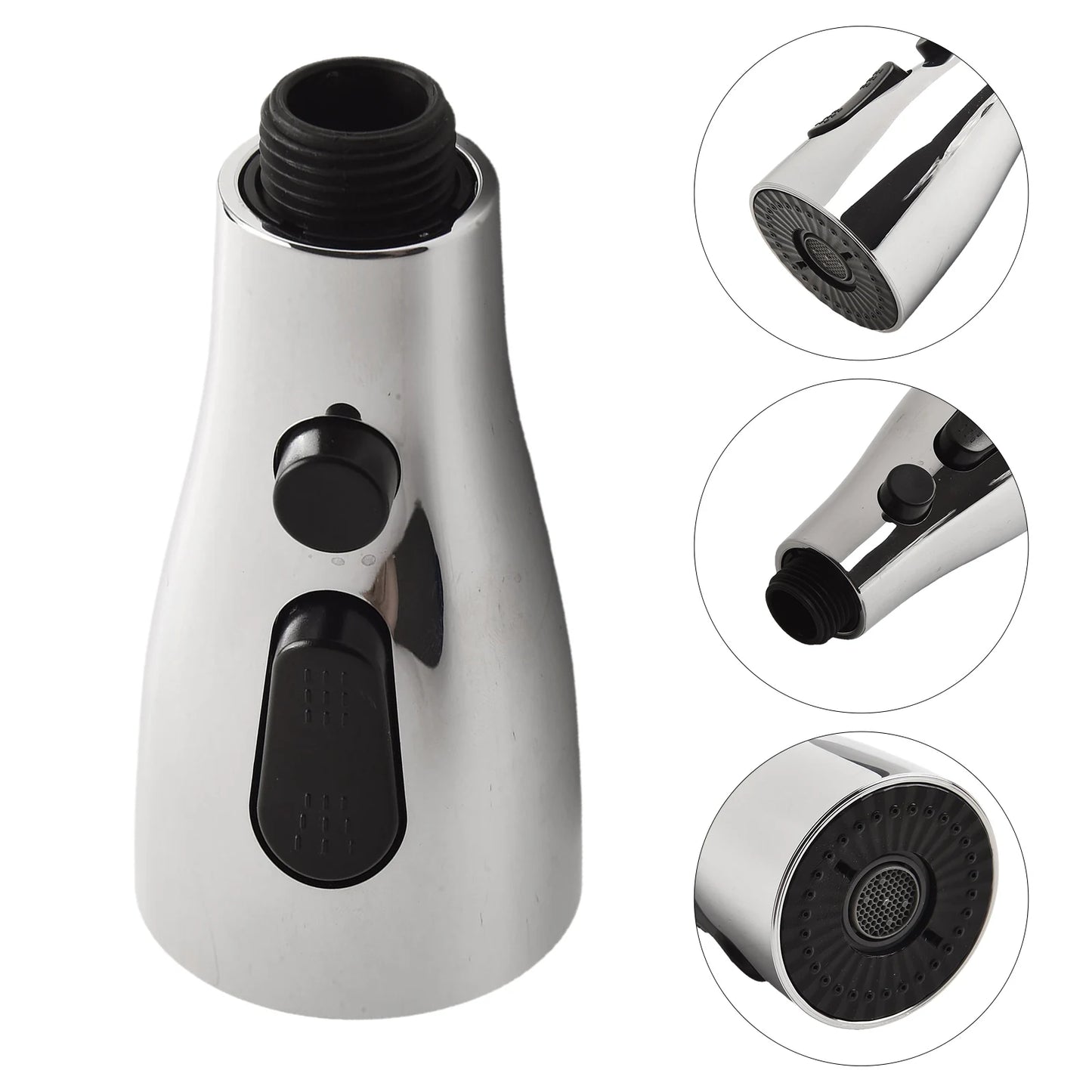 Kitchen Pull Out Faucet Sprayer Nozzle Kitchen Spare Replacement Tap Sprayer 3Modes Water Saving Shower Spray Head